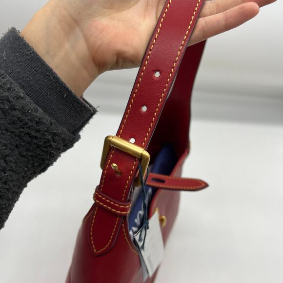 Dooney & Bourke Handbags Florentine Leather Crescent Hobo Bags Red - Picture 15 of 16